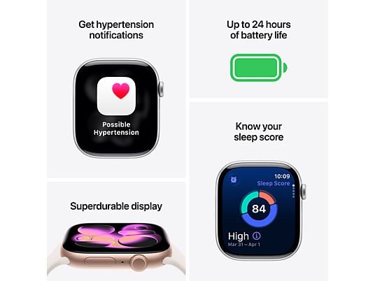 APPLE Watch Series 11 GPS - 42 mm Aluminium Case - Black Sport Band S/M Smartwatch Jet Black